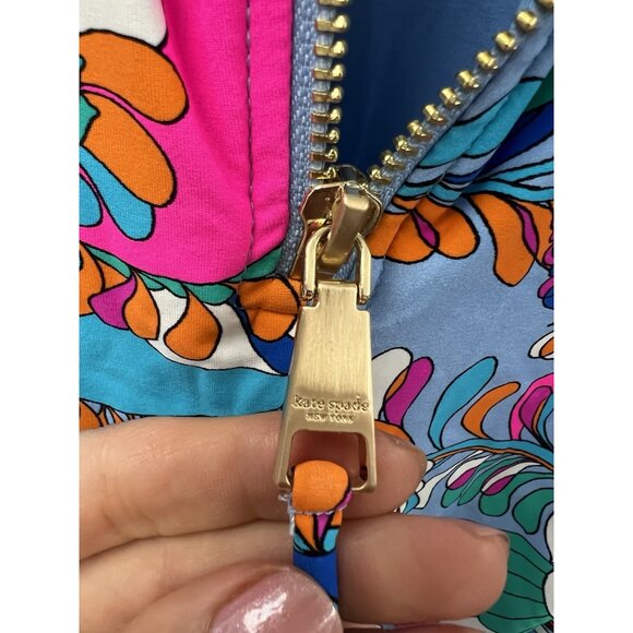 KATE SPADE Long Sleeve Swimsuit Back Zip Rash Guard Spring Water Pink Sz S NWT - Picture 5 of 9